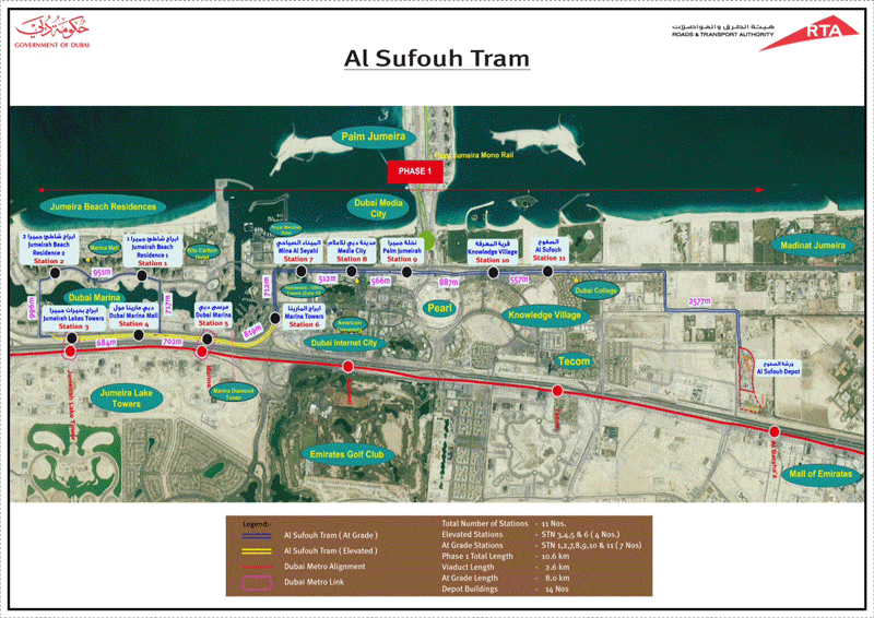 Al Sufouh Tram Route Map