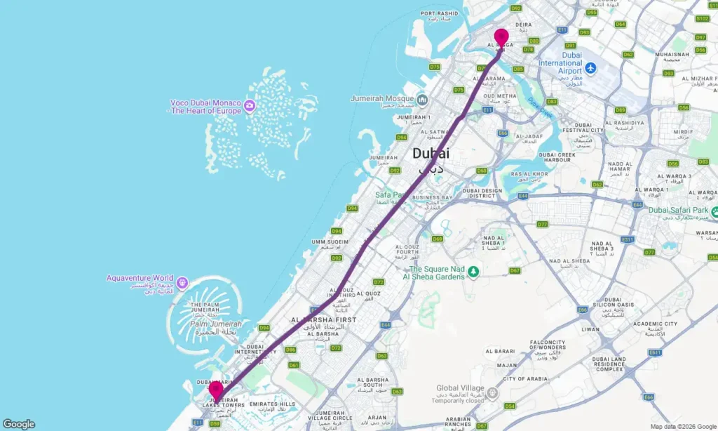 Union to DMCC Metro Route Map