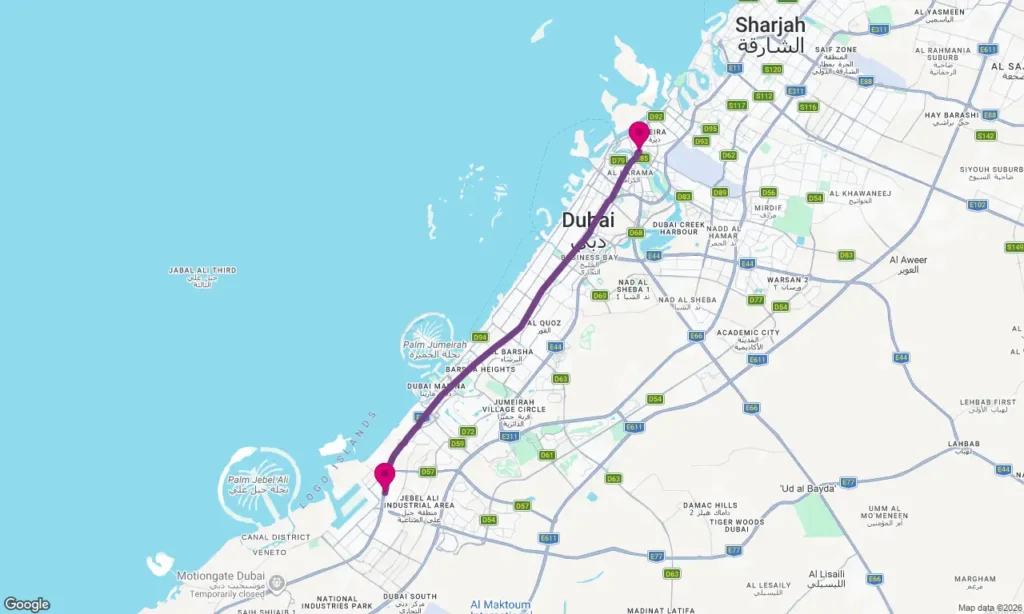 Union Metro Station to Danube Metro Station Map Route